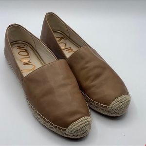 Sam Edelman Khloe Slip On Espadrille Lt. Brown Leather Size 10